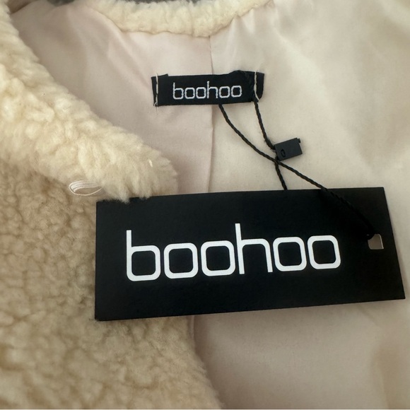 boohoo Sherpa Faux Fur Women’s Vest Size M Cream NWT - Picture 7 of 10